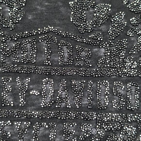 Harley-Davidson Rhinestone Wings Black V-Neck Tee Size L - Picture 5 of 8